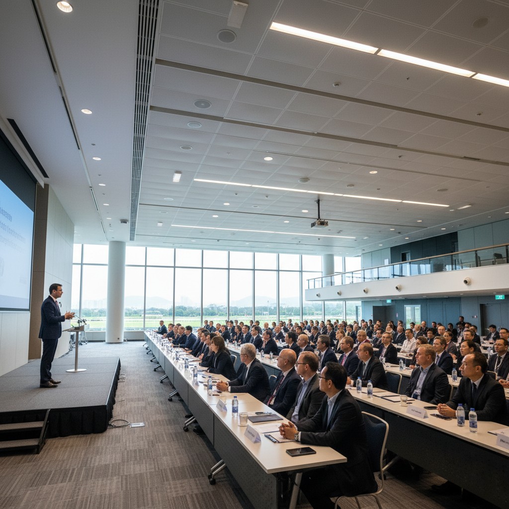 Attendees at the International Symposium on Sports Governance and Integrity at Happy Valley Racecourse.
